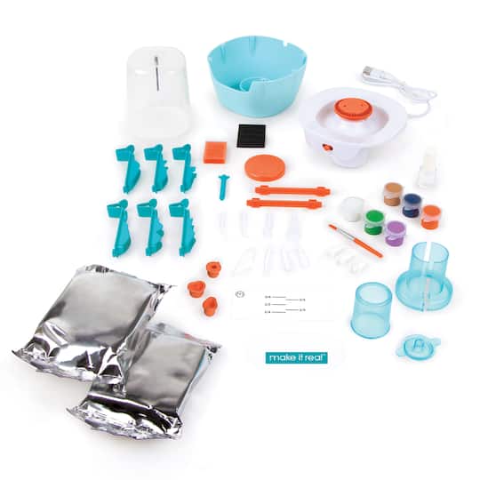 Make It Real Mir: Mini Pottery Studio Deluxe Set - Light blue